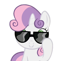 Size: 1260x1240 | Tagged: safe, artist:jan, edit, edited screencap, screencap, sweetie belle, pony, unicorn, ask the crusaders, g4, background removed, female, filly, foal, not a vector, simple background, sunglasses, transparent background