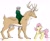 Size: 1839x1525 | Tagged: safe, artist:cactuscowboydan, fluttershy, oc, deer, elf, elk, pegasus, pony, g4, animal, antlers, chest fluff, concept, elf ears, riding, simple background, size difference, white background