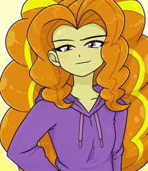 Size: 640x740 | Tagged: safe, alternate version, artist:batipin, adagio dazzle, equestria girls, g4, clothes, female, hand on hip, hoodie, looking at you, solo