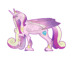 Size: 4300x3600 | Tagged: safe, artist:sashakruchkinatv, princess cadance, pony, g4, colored wings, feathered fetlocks, high res, multicolored wings, simple background, solo, transparent background, unshorn fetlocks, wings