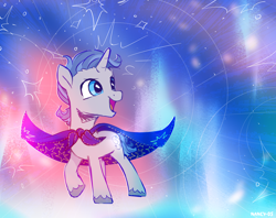 Size: 2012x1596 | Tagged: safe, artist:nancy-05, star swirl the bearded, pony, unicorn, g4, blue eyes, foal, magic, male, solo, younger