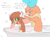Size: 1821x1355 | Tagged: safe, artist:hyakuen, arizona (tfh), velvet (tfh), cow, deer, reindeer, them's fightin' herds, angry, angry eyes, bath, bathing together, bathtub, bubble, bubble bath, community related, dialogue, duo, female, floppy ears, looking at each other, looking at someone, missing accessory, open mouth, simple background, talking, talking to partner, wet, white background