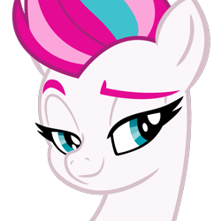 Size: 1041x1041 | Tagged: safe, alternate version, artist:cheezedoodle96, zipp storm, pegasus, pony, g4, g5, my little pony: a new generation, .svg available, bust, female, g5 to g4, looking at you, mare, portrait, raised eyebrow, simple background, smiling, solo, svg, transparent background, vector, vector trace