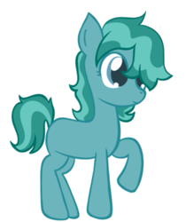 Size: 475x566 | Tagged: safe, artist:alandisc, oc, oc only, oc:maxinec, earth pony, pony, blank flank, blue eyes, child, earth pony oc, female, filly, foal, full body, hooves, missing cutie mark, raised hoof, simple, simple background, solo, standing, tail, two toned mane, two toned tail, white background