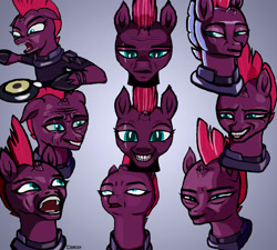 Size: 2000x1800 | Tagged: safe, artist:ciborgen, tempest shadow, pony, unicorn, g4, broken horn, creepy, cursed image, faic, female, horn, open mouth, smiling