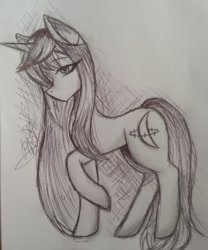 Size: 708x853 | Tagged: safe, oc, pony, unicorn, raised hoof, solo, traditional art