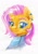 Size: 700x1007 | Tagged: safe, artist:maytee, babs seed, earth pony, pony, g4, bust, ear piercing, earring, female, jewelry, mare, older, older babs seed, piercing, portrait, simple background, smiling, solo, traditional art, white background