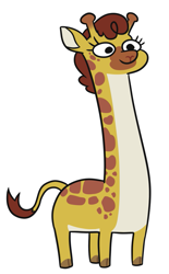 Size: 673x1084 | Tagged: safe, artist:jargon scott, clementine, giraffe, g4, cloven hooves, cute, eyelashes, female, long neck, simple background, solo, squatpony, squatraffe, white background