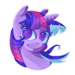 Size: 1500x1500 | Tagged: safe, alternate version, artist:porcelanowyokular, twilight sparkle, pony, unicorn, g4, background removed, bust, cutie mark eyes, female, mare, portrait, simple background, solo, starry eyes, transparent background, unicorn twilight, wingding eyes