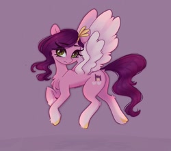 Size: 1849x1637 | Tagged: safe, artist:_alixxie_, pipp petals, pegasus, pony, g5, my little pony: a new generation, looking at you, simple background, solo, spread wings, wings