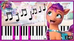 Size: 716x404 | Tagged: safe, sunny starscout, earth pony, pony, g5, my little pony: a new generation, gonna be my day, musical instrument, piano, youtube thumbnail