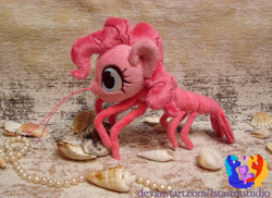 Size: 2777x2023 | Tagged: safe, artist:1stastrastudio, pinkie pie, shrimp, g4, has science gone too far?, high res, irl, not salmon, photo, plushie, solo, species swap, wat, what has science done