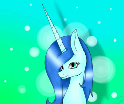 Size: 2245x1876 | Tagged: safe, artist:maneblue, oc, oc only, pony, unicorn, abstract background, female, horn, mare, signature, solo, unicorn oc