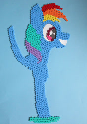 Size: 1600x2275 | Tagged: safe, alternate version, artist:malte279, rainbow dash, pony, g4, craft, diabetes, mosaic, plastic, wip