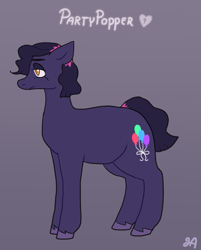 Size: 733x913 | Tagged: safe, artist:greenarsonist, oc, oc only, oc:party popper🎊, earth pony, pony, chubby, dyed hair, dyed mane, dyed tail, solo, tail, unshorn fetlocks
