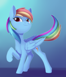 Size: 2004x2348 | Tagged: safe, artist:dusthiel, rainbow dash, pegasus, pony, female, high res, looking at you, mare, raised hoof, smiling, smiling at you, solo
