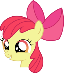 Size: 3250x3687 | Tagged: safe, artist:blueblitzie, apple bloom, earth pony, pony, g4, .svg available, adorabloom, bust, cute, female, filly, foal, grin, happy, high res, portrait, simple background, smiling, solo, transparent background, vector