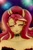 Size: 1300x2000 | Tagged: safe, artist:albertbm, sunset shimmer, equestria girls, g4, alternate hairstyle, bare shoulders, choker, clothes, cutie mark on clothes, eyes closed, eyeshadow, female, fireworks, grin, happy new year, holiday, lipstick, makeup, smiling, solo