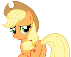 Size: 8348x6633 | Tagged: safe, artist:andoanimalia, applejack, earth pony, pony, g4, applebutt, applejack's hat, butt, cowboy hat, crying, female, hat, looking at you, plot, simple background, smiling, solo, tears of joy, teary eyes, transparent background, vector
