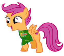 Size: 900x793 | Tagged: safe, scootaloo, pegasus, pony, g4, clothes, shirt, simple background, solo, t-shirt, transparent background