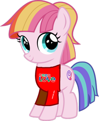 Size: 1024x1254 | Tagged: safe, edit, toola roola, earth pony, pony, g4, clothes, female, filly, foal, shirt, simple background, solo, t-shirt, transparent background