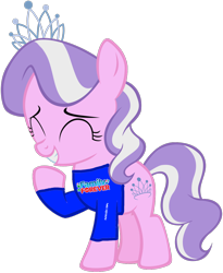 Size: 1024x1251 | Tagged: safe, diamond tiara, earth pony, pony, g4, clothes, laughing, shirt, simple background, solo, t-shirt, transparent background