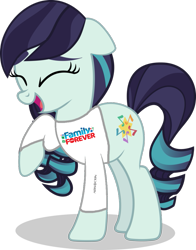 Size: 791x1009 | Tagged: safe, coloratura, earth pony, pony, g4, clothes, eyes closed, female, laughing, mare, open mouth, open smile, raised hoof, rara, shirt, simple background, smiling, solo, t-shirt, transparent background
