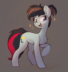 Size: 1006x1071 | Tagged: safe, artist:rexyseven, oc, oc only, oc:#, earth pony, pony, chest fluff, female, mare, open mouth, open smile, raised hoof, smiling, solo, sparkles
