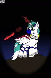 Size: 1236x1869 | Tagged: safe, artist:zadrex, oc, alicorn, pony, magic, night, rock, solo