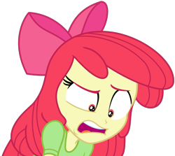 Size: 3775x3363 | Tagged: safe, artist:sketchmcreations, apple bloom, equestria girls, equestria girls specials, g4, my little pony equestria girls: better together, my little pony equestria girls: holidays unwrapped, the cider louse fools, bow, child, clothes, disappointed, female, hair, hair bow, high res, looking down, open mouth, puffy sleeves, shirt, shocked, simple background, solo, surprised, transparent background, vector, young