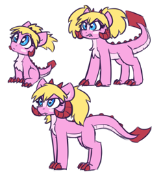Size: 2689x2866 | Tagged: safe, artist:rivibaes, oc, oc:radelia van heleidon, dracony, dragon, hybrid, age progression, claws, female, filly, foal, high res, horns, snaggletooth