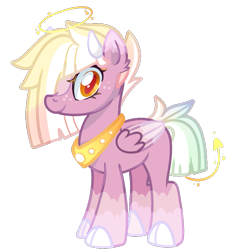 Size: 805x840 | Tagged: safe, artist:khimi-chan, oc, oc only, cloven hooves, colored wings, ear fluff, eyelashes, female, folded wings, full body, halo, mare, peytral, simple background, smiling, solo, standing, transparent background, two toned wings, wings
