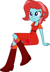 Size: 1024x1476 | Tagged: safe, artist:mixiepie, oc, oc:charming heart, equestria girls, g4, boots, boots swap, clothes, equestria girls oc, high heel boots, shirt, shoes, simple background, skirt, solo, transparent background