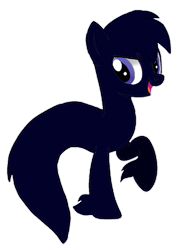 Size: 375x502 | Tagged: safe, artist:beesmeliss, oc, oc only, oc:shadow, shadow pony, base used, full body, open mouth, open smile, raised hoof, simple background, smiling, solo, transparent background