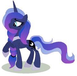 Size: 566x556 | Tagged: safe, artist:princess-kitsune-tsu, princess luna, alicorn, pony, g4, alternate hairstyle, base used, concave belly, simple background, slender, solo, thin, transparent background