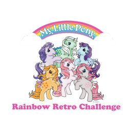 Size: 1024x1024 | Tagged: safe, blossom, blue belle, butterscotch (g1), cotton candy (g1), minty (g1), snuzzle, earth pony, pony, g1, official, female, mare, simple background, text, transparent background
