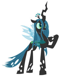 Size: 2165x2770 | Tagged: safe, artist:darkestdragonking, queen chrysalis, changeling, changeling queen, g4, fangs, female, high res, open mouth, raised hoof, simple background, solo, transparent background, vector