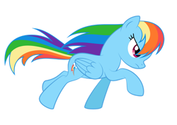 Size: 1280x905 | Tagged: safe, artist:culu-bluebeaver, rainbow dash, pegasus, pony, g4, backwards cutie mark, female, running, simple background, solo, transparent background, vector