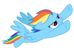 Size: 1280x905 | Tagged: safe, artist:culu-bluebeaver, rainbow dash, pegasus, pony, g4, backwards cutie mark, female, flying, simple background, solo, transparent background, vector