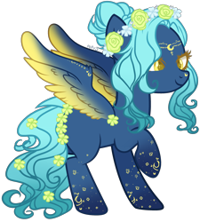 Size: 3000x3200 | Tagged: safe, artist:kyannepopys, oc, oc only, pegasus, pony, base used, eyelashes, female, floral head wreath, flower, high res, mare, pegasus oc, raised hoof, simple background, smiling, solo, tattoo, transparent background