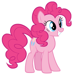 Size: 8528x8550 | Tagged: safe, artist:andoanimalia, pinkie pie, earth pony, pony, g4, female, grin, mare, simple background, smiling, solo, transparent background, vector