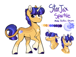 Size: 2732x2048 | Tagged: safe, artist:moccabliss, oc, oc:starjax, pony, unicorn, high res, male, offspring, parent:sunburst, parent:twilight sparkle, parents:twiburst, simple background, solo, stallion, white background