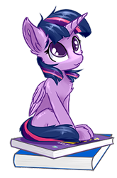 Size: 240x364 | Tagged: safe, artist:ravistdash, twilight sparkle, alicorn, pony, g4, :3, book, bookhorse, cute, female, fimtale, looking up, mare, picture for breezies, simple background, sitting, solo, transparent background, twiabetes, twilight sparkle (alicorn)