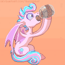 Size: 600x600 | Tagged: safe, artist:yarugreat, oc, oc:sweetie swirl, bat pony, animated, commission, cookie, cookie jar, food, gif, heart, heart eyes, male, pixel animation, pixel art, simple background, sitting, solo, stuffing, this will end in colic, wingding eyes, ych result