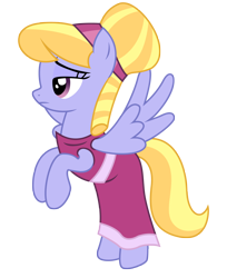 Size: 4214x5166 | Tagged: safe, artist:third uncle, cloud kicker, pegasus, pony, g4, hearth's warming eve (episode), season 2, absurd resolution, alternate hairstyle, background pony, clothes, dress, female, flying, frown, full body, lidded eyes, mare, pegasus tribe, purple eyes, simple background, solo, spread wings, tail, transparent background, two toned mane, two toned tail, vector, wings