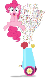 Size: 1883x3185 | Tagged: safe, artist:emedina13, pinkie pie, earth pony, pony, g4, .svg available, confetti, party cannon, simple background, transparent background, vector