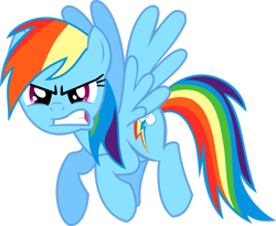 Size: 2707x2215 | Tagged: safe, artist:emedina13, rainbow dash, pegasus, pony, g4, angry, female, gritted teeth, high res, simple background, solo, transparent background, vector