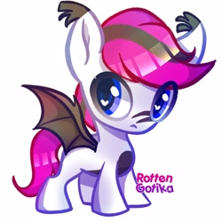 Size: 2500x2500 | Tagged: safe, artist:rottengotika, oc, oc only, bat pony, pony, cute, high res, hnnng, solo