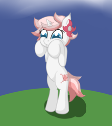 Size: 1347x1516 | Tagged: safe, artist:ponyway, oc, oc only, unnamed oc, pony, unicorn, bipedal, cel shading, cute, ocbetes, request, shading, simple background, solo, standing