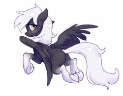 Size: 2856x2244 | Tagged: safe, artist:lunnita_pony, oc, oc only, pegasus, pony, butt, female, flying, high res, looking back, mare, plot, simple background, solo, spread wings, underhoof, white background, wings